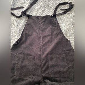 black romper with tie-able straps
